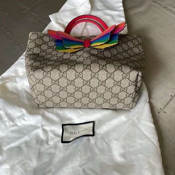 Gucci rainbow butterfly mini tote shopper guccissima logo bag - Picture 14 of 14